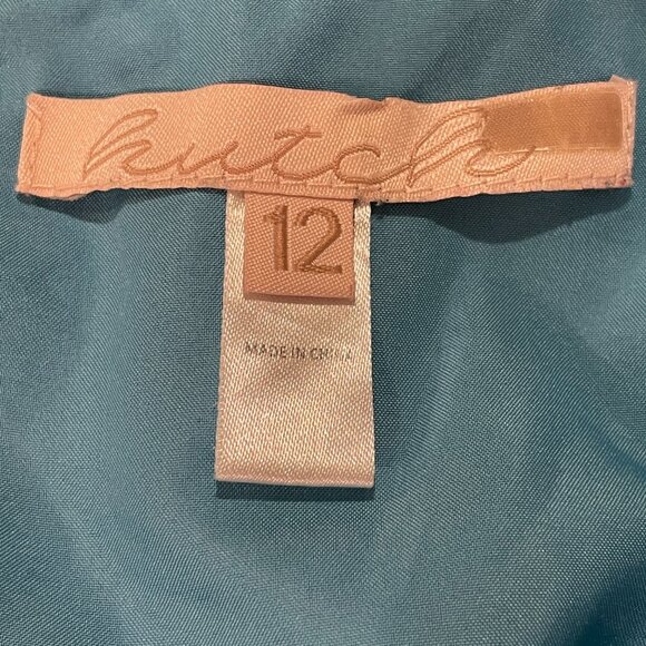 HUTCH Miah Gown Tiered Sleeveless Sheer Lined Maxi Surplice Blue Floral 12 - Picture 10 of 15